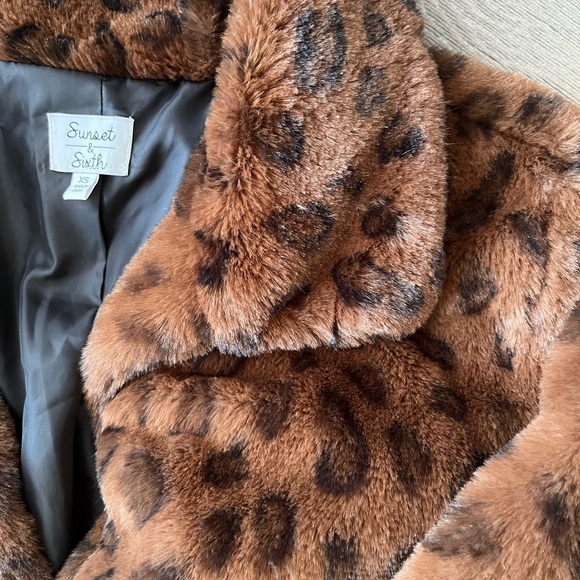 Sandro Brown Leopard Print Teddy Jacket - Picture 4 of 5